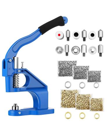 POWLAB Eyelet Hole Punch Kit Grommet Tool Kit Hand Press Heavy Duty Eyelet Grommet Machine Punch Tool with 3 Grommet Setting Dies & 3 Hole Punching Dies and 3000Pcs Silver & Golden Grommets 6/10/12mm