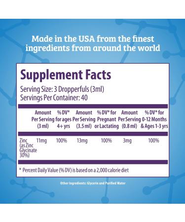 Vegan Liquid Ionic Zinc Glycinate Drops - Non-GMO Immunity & Metabolism Support - 4 oz - Buy Online on GoSupps.com