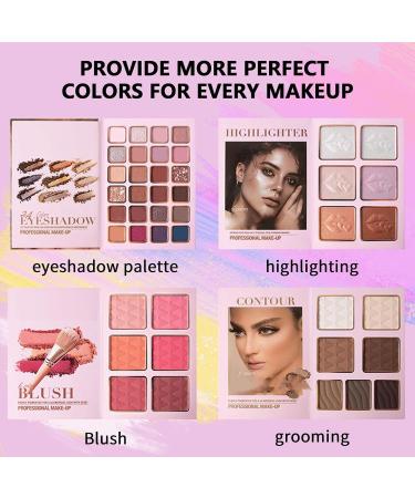 Eyeshadow palette - 43 colors - Four-layer flipbook-style highlighter - Blush palette - For everyday wear holidays birthdays and travel - Buy Online on GoSupps.com