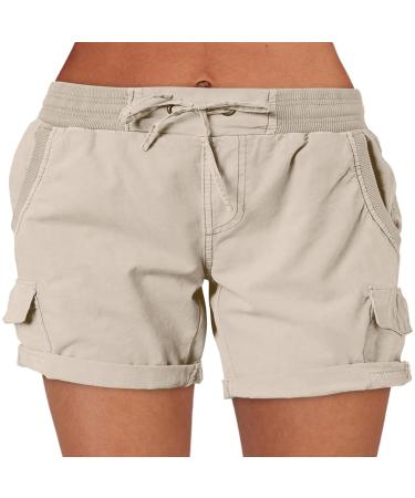 UCK-KIT Stretch Shorts for Women Five Points Shorts for Summer Athletic Workout Shorts for Running Apricot XXL XXL Apricot