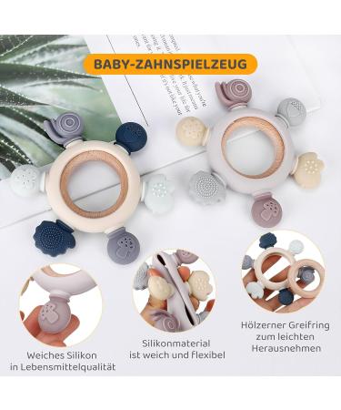 Shop BPA-Free Silicone & Wooden Bite Rings for Babies | 2-Piece Dental Aid & Nursing Accessories | Safe Teething Toys for 3 Months+ - Buy Online on GoSupps.com