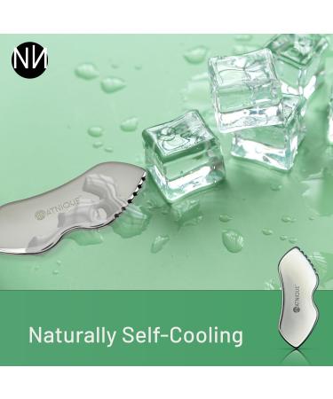 Stainless Steel Gua Sha Tool - Firm Face Muscles Reduce Puffiness & Enhance Lymphatic Drainage | Durable Metal Board with Travel Pouch - Buy Online on GoSupps.com