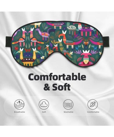 Mexican Otomi Animal Print Unisex Sleep Mask | Double-Sided Eye Mask for Sound Sleep & Skin Care - Shop Internationally - Buy Online on GoSupps.com