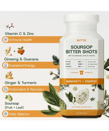 BITTE Immune + Energy Soursop Shot Mango Flavor Natural Focus & Defense 16 fl oz - Buy Online on GoSupps.com