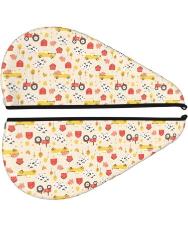 Farm Animals Microfiber Hair Towel - Soft Super Absorbent Coral Velvet Wrap for Women | Quick Dry Cap for Long Curly & Thick Hair - Buy Online on GoSupps.com