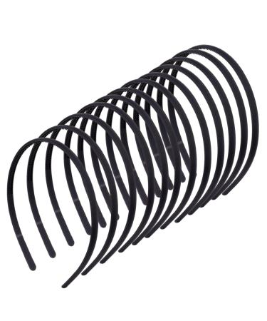 Plastic headband 12 Simple hair mature with anti-slip teeth diy hair accessories hair bands for women and girls width 8 mm black - Buy Online on GoSupps.com