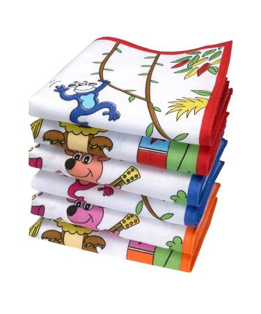 Merrysquare - Child Handkerchiefs - 100% Coton- 10.5" Square - 6 Units - Bambino Model