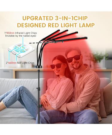 Red Light Lamp with Stand 180LEDs 660&850 Infrared Light Lamp with Timer Adjustable Angle & Brightness & Height Red Lamp at Home and Office - Buy Online on GoSupps.com