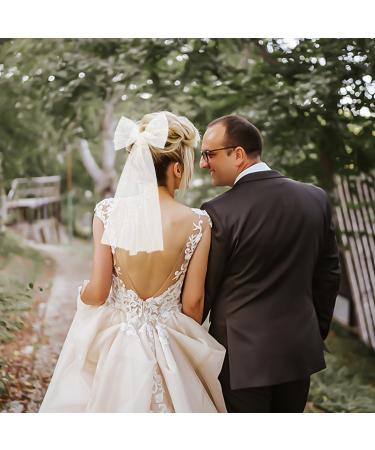 1 Piece of Bow Headpiece and 1 Piece of Rose Hairpin Lace Bow Veil Pearl Hairpin Wedding Bow Headpiece Elegant Retro Headpiece White Headpiece for Women Clothing Accessories - Buy Online on GoSupps.com