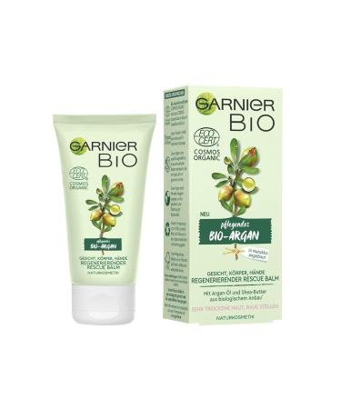 Garnier Rescue Balm 50ml | Regenerating Natural Cosmetics with Argan Oil & Shea Butter for Face Body & Hands | Garnier Bio - Buy Online on GoSupps.com