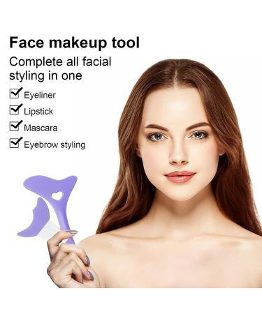 SUMEITANG Eye Makeup Stencils Set - Reusable Aid Tool for Mascara, Eyeshadow, and Eyeliner + Purple Makeup Applicator Guide Tool - Buy Online on GoSupps.com