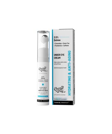 Chemist At Play Under Eye Cream with 2% Revital Eye & Quinoa Extract|Reducing Dark Circles Puffiness Wrinkles Crows Feet|Plant-Based Ceramides|100% Vegan|Cooling Gel & Roller for Men & Women|15g