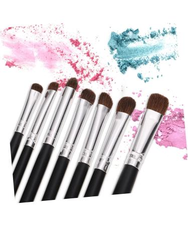 Healeved 7pcs Eyeshadow Daily Use Makeup Brush Horse Hair Concealer Brush Wood Black Lip Brush - Buy Online on GoSupps.com