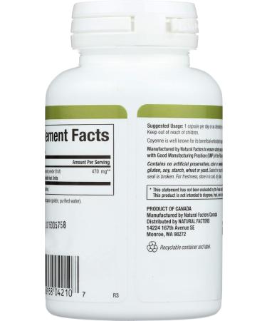 Natural Factors - Cayenne 470 mg - 90 Capsules - Buy Online on GoSupps.com