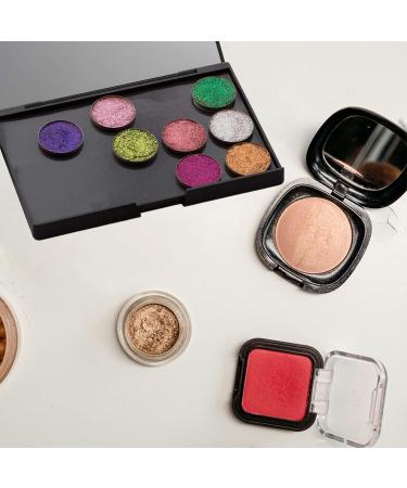 VANANA DIY Magnetic Eyeshadow Palette Makeup Palette with Mirror for Eyeshadow Lipstick Blush Highlighter Storage with 12 Pieces of Round Metal Pans (15x10cm - Without Grids Black - with Mirror) 15x10cm - Without Grids Black - with Mirror - Buy Online on GoSupps.com