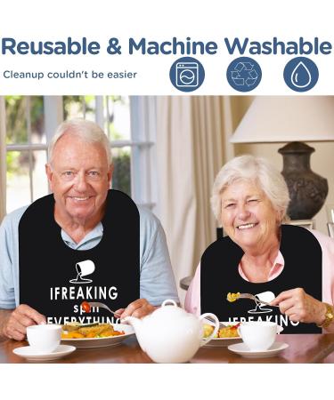 Adult Bibs Waterproof & Washable with Crumb Catcher - Beejoy Funny Dining Bibs for Elderly & Disabled - Lightweight & Reusable Apron for Men & Women - Buy Online on GoSupps.com