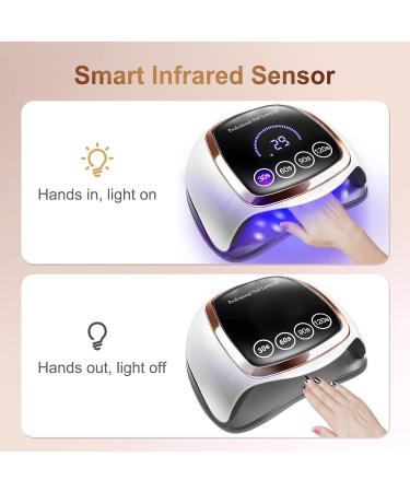 Naxbey UV Gel Nail Lamp 168W - Professional 7.5-inch LCD Touchscreen 4 Timer Settings Car Sensor - Perfect for Beginners & Home Salon - Buy Online on GoSupps.com