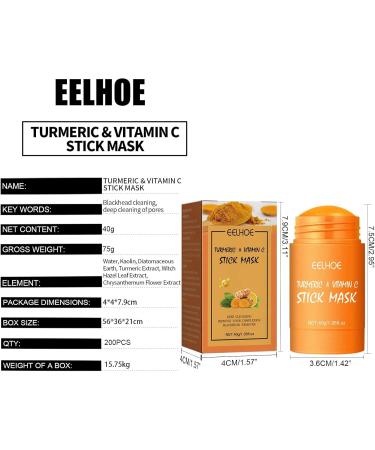 Blackhead Remover 135 Oz Cleanse Purifying Turmeric Clay Face Mud Masque Black Head Remover for Women Men Facial Care Products Qihuyi - Buy Online on GoSupps.com