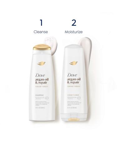 Dove Shampoo with Argan Oil & Damage Repair | 92% Natural Paraben Free - 12 fl oz for Damaged Hair - Buy Online on GoSupps.com