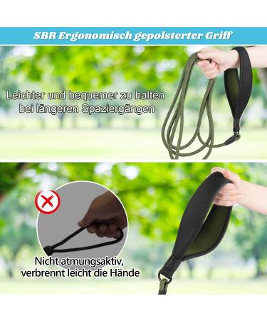 Shop Aystkniet Bungee Drag Line for Dogs | Shock-Absorbing Leash with Padded Handle | 3m to 30m Options | Ideal for Medium & Large Dogs | Reflective & Lockable | Army Green - Buy Online on GoSupps.com