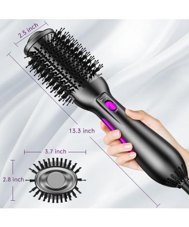 Buy Professional Hair Dryer Brush & Volumizer | One-Step Hot Air Brush for Straightening Curling & Drying - Negative Ion Technology - Grey - Buy Online on GoSupps.com