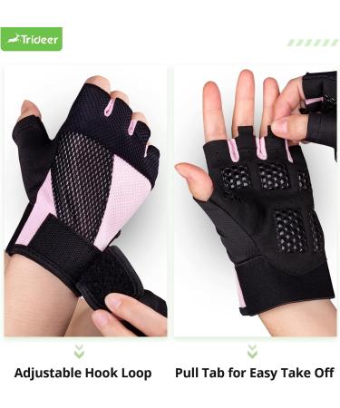 Trideer Breathable Workout Gloves for Women - Pink Small (6.3-7.1 in) | Weight Lifting, Gym, Exercise, Training, Rowing, Biking - Buy Online on GoSupps.com