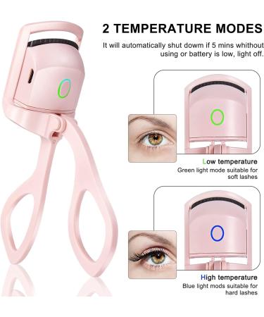 Heated Eyelash Curler - Handheld Rechargeable Electric Curler with 2 Heating Modes for Long-Lasting Natural Curls (Pink) - Shop Internationally - Buy Online on GoSupps.com