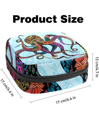 Colorful Octopus Menstrual Cup Storage Bag | Large Zipper Bags for Tampons Panty Liners & Period Inserts - Buy Online on GoSupps.com