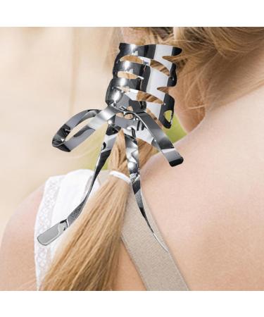 Bow Seamless Hair Clips Girls Retro Barrette - Girls Ponytail Metal Bow Hair Clips for Girls Kids All Ages Women Silver - Buy Online on GoSupps.com