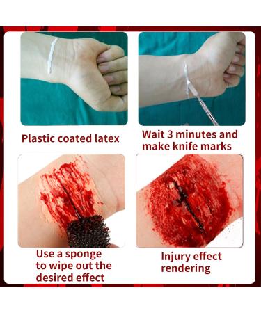  Capgoost Fake Blood 100ml Fake Blood Halloween Special Effect Makeup Washable Fake Blood Halloween Makeup Blood Paint for Zombie Vampire Injury - Buy Online on GoSupps.com