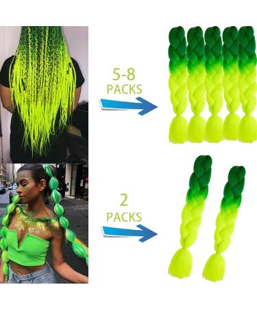 Woven Hair Extensions Dark Green Yellow-Green Fashion African Woven Hair Extensions Two-Color Synthetic Woven Hair Extensions Suitable for Women and Girls to Weave DIY Wigs for role-Playing Woven hair10 - Buy Online on GoSupps.com