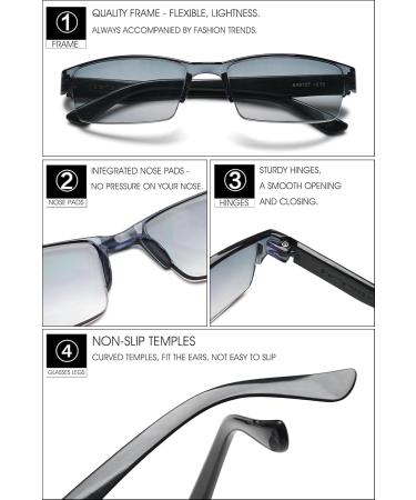 Vevesmundo Semi-Brown Plastic Rectangular Reading Glasses for Men & Women - International Shipping Available - Buy Online on GoSupps.com