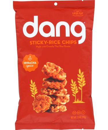 Dang Snackable Rice Cakes, Sriracha, Gluten Free, Non-GMO, 3.5 Ounce Bag Rice Chips Sriracha 3.5 Ounce (Pack of 1)