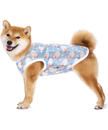 Stylish Summer Dog T-Shirt - Breathable Sun Protection Vest for Medium & Large Dogs (Size L Blue Sheep) - Buy Online on GoSupps.com