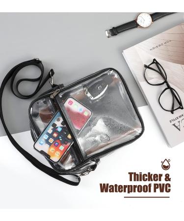 MoKo Clear Stadium Approved Crossbody Bag - Adjustable Strap Shoulder Purse for Events, Black - Buy Online on GoSupps.com