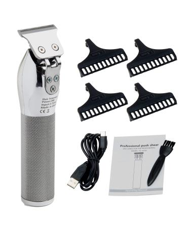 KaleWoz Hair Clippers for Men 2600mAh Professional Men's Cordless Hair Trimmer with Hair Cutting Cape Beard Trimmer Electric Pro Li Outline Trimmer Body Grooming Kit Rechargeable Gifts (Silver)