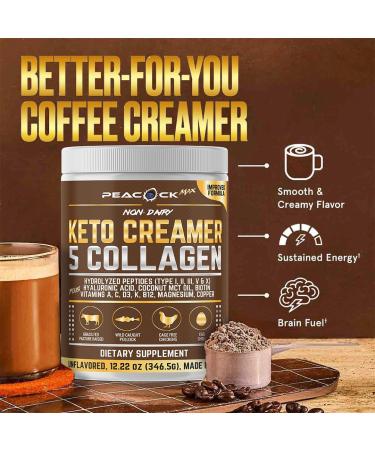 Collagen Keto Creamer Powder Coconut MCT Peptides Unflavored Hydrolyzed B12 Magnesium (24.44 Ounces (Pack of 2)) Keto Creamer 12.22 Ounce (Pack of 2) - Buy Online on GoSupps.com
