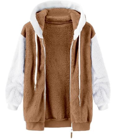 Buy Hanxiulin Women's Fleece Jacket - Warm Lightweight Hooded Outdoor Coat in Khaki | Premium Cuddly Winter Jacket - Buy Online on GoSupps.com