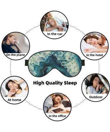 Bright Aqua Blue Print Soft Eye Mask - Ideal Sleep Mask for Women & Men - Comfortable Travel Sleeping Eye Mask - Buy Online on GoSupps.com