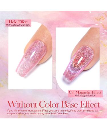 BORN PRETTY 9D Cat Magnetic Gel Nail Polish - Pink Holographic 7ML - Buy Online on GoSupps.com