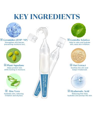 Buy Ceramide Barrier Serum with Hyaluronic Acid & Centella Asiatica - Hydrating Facial Serum for Redness & Dry Skin - 30 Ampoules - Buy Online on GoSupps.com