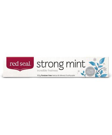 Red Seal Strong Mint Toothpaste - Extra Strong Mint Flavor with Dolomite Powder for Fresh Breath and Stain Removal - No Fluoride, Preservatives, Artificial Flavors or Colors - Single Pack - Buy Online on GoSupps.com