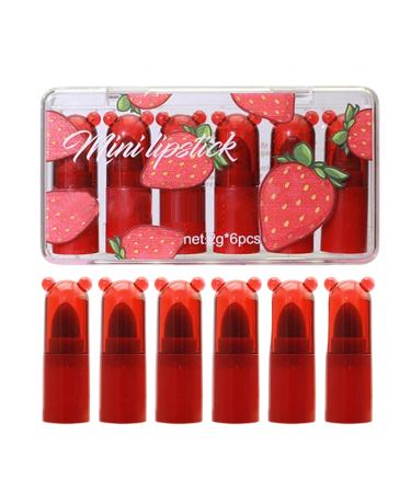 Lot de 6 rouges l vres de maquillage - Portable et durable - Pour femmes d butants famille amis beaut usage quotidien bureau et soir e