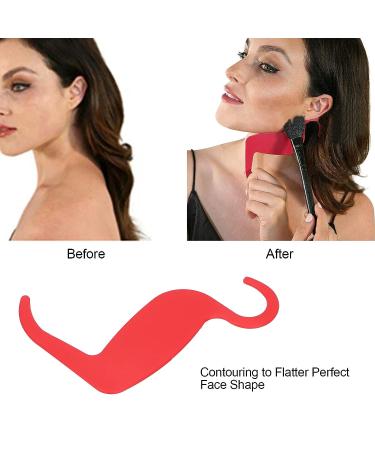 Makeup Brush Set Stencil | Face Contour Stencils for Nose, Eyebrow, Cheekbone | Various Face Shapes | Red - Buy Online on GoSupps.com