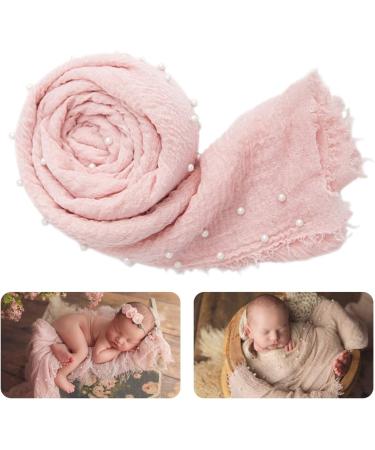 Newborn Photography Props Bundle: 4 PCS Handmade Knit Wrap Blankets Swaddle with Pearl Decor & Headbands - Snow Powder/Purple Gray - Buy Online on GoSupps.com