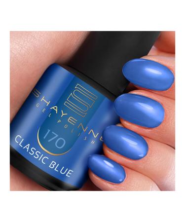 SHAYENNE Made in Germany Shellac Gel Nail Polish 15 ml for UV LED Lamp | 170 Classic Blue | Gel Nail Polish for UV Nail Lamp | LED Nail Polish Gel Polish Nail Gel