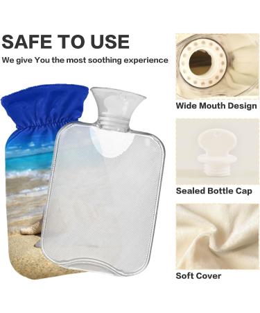 Naanle Sea Beach Mussel Hot Water Bottle - 2L Transparent Cover for Pain Relief & Cold Therapy | Ideal Bed Warmer & Hand/Foot Heater - Buy Online on GoSupps.com
