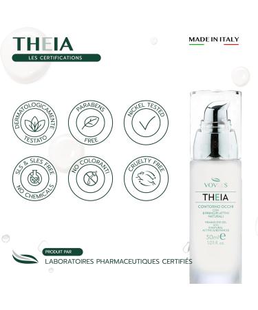 VOVEES Theia - Anti-Wrinkle Eye Contour Gel (30 ml) | Organic Hyaluronic Acid | 8 Vegan Ingredients | Anti-Dark Circles and Puffiness | Immediate Effect | Moisturizing and Toning | Glass - Buy Online on GoSupps.com
