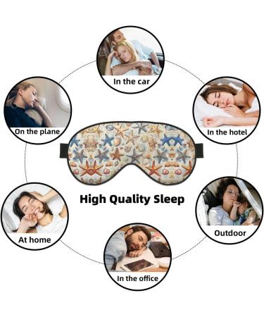 Starfish & Seashell Eye Mask - Unisex Soft Travel Sleep Shade for Yoga & Shift Work - Buy Online on GoSupps.com