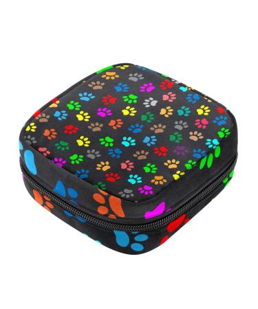 Colorful animal-napkin storage bag for dogs cat paw pattern portable period pocket for women teenagers girls menstrual cup breastfeeding pillow holder